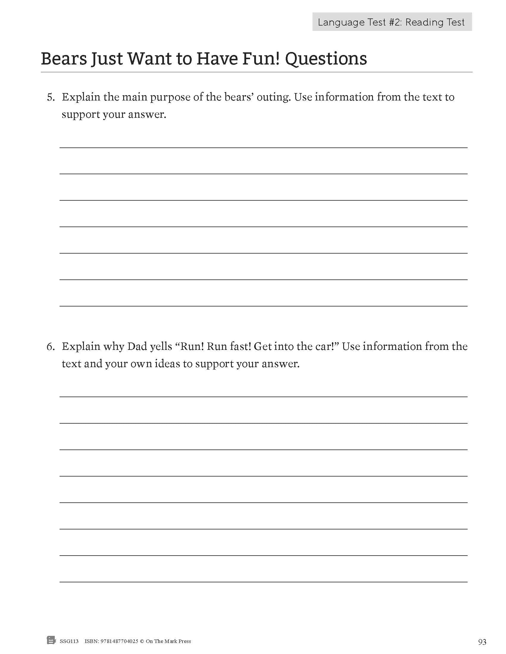 Ontario Grade 3 Math & Language Test Prep Guide