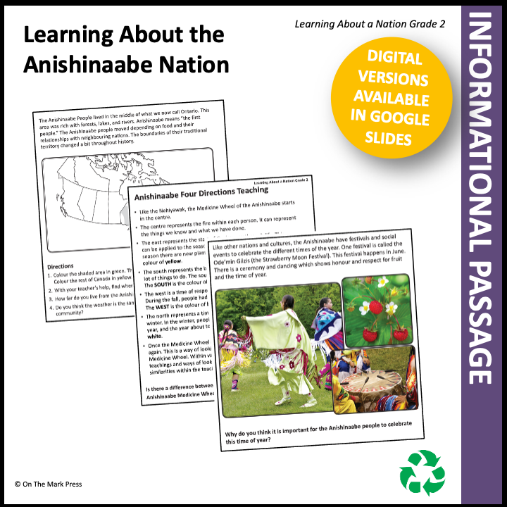 Learning About the Anishinaabe Nation Grade 2 Google Slides & Printables Distance Learning