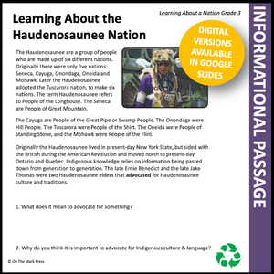 Learning About the Haudenosaunee Nation Grade 3 Google Slides & Printables Distance Learning