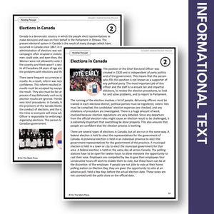 Elections in Canada - Google Slides & Printables! Interest Level Gr. 4-8, Reading Level Gr. 7-8