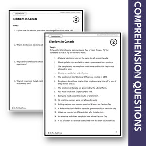 Elections in Canada - Google Slides & Printables! Interest Level Gr. 4-8, Reading Level Gr. 7-8