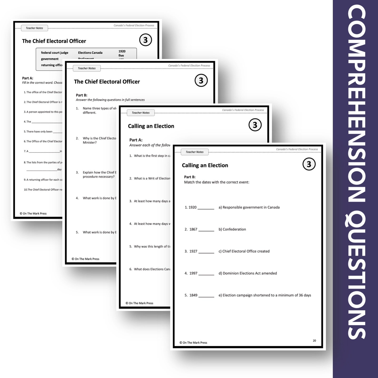 The Chief Electoral Officer & Calling an Election Google Slides & Printables! Interest Level Gr. 4-8, Reading Level Gr. 7-8