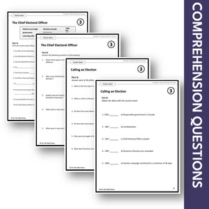 The Chief Electoral Officer & Calling an Election Google Slides & Printables! Interest Level Gr. 4-8, Reading Level Gr. 7-8