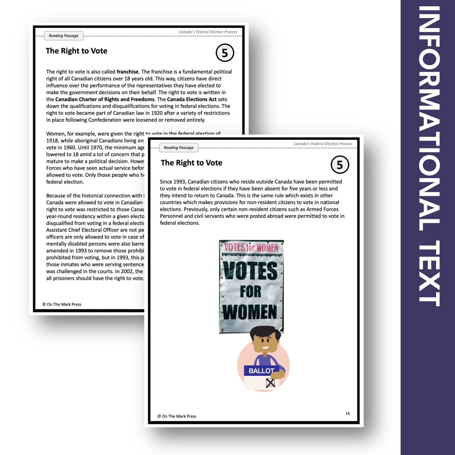 The Right to Vote Google Slides & Printables! Interest Level Gr. 4-8, Reading Level Gr. 7-8