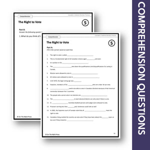 The Right to Vote Google Slides & Printables! Interest Level Gr. 4-8, Reading Level Gr. 7-8