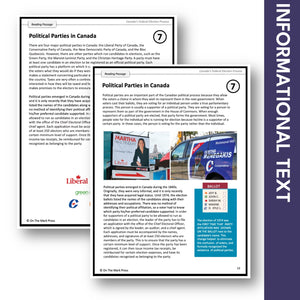 Canadian Political Parties Google Slides & Printables! Interest Level Gr. 4-8, Reading Level Gr. 7-8