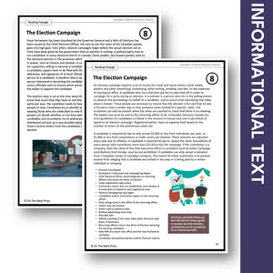 The Election Campaign Google Slides & Printables! Interest Level Gr. 4-8, Reading Level Gr. 7-8