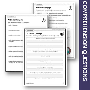 The Election Campaign Google Slides & Printables! Interest Level Gr. 4-8, Reading Level Gr. 7-8