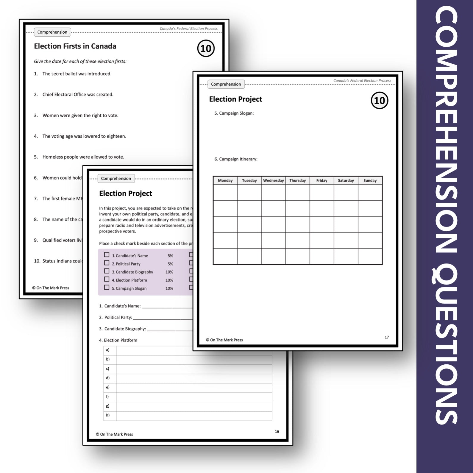 Election Firsts in Canada & Interesting Facts Google Slides & Printables! Interest Level Gr. 4-8, Reading Level Gr. 7-8