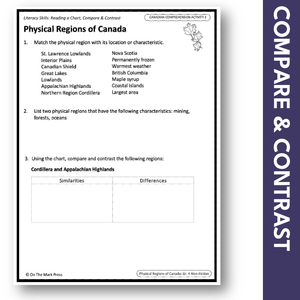 Physical Regions of Canada - A Social Studies Reading Comprehension Google Slides & Printables Gr. 3-4