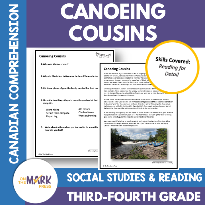 Canoeing Cousins: A CDN Social Studies/Reading Comp Google Slide Lesson Gr. 3-4