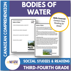 Canada's Bodies of Water, Ontario Lakes & Rivers, Reading Google Slide Bundle Gr 3-4