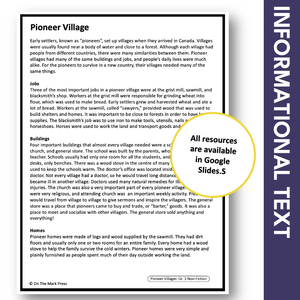 Pioneer Villages: A CDN Social Studies Reading Comp. Gr. 3-4 Google Slides