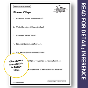 Pioneer Villages: A CDN Social Studies Reading Comp. Gr. 3-4 Google Slides