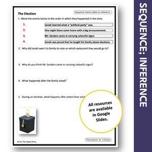 The Election: A CDN Social Studies Reading Lesson Gr. 3-4 Google Slides & Printables