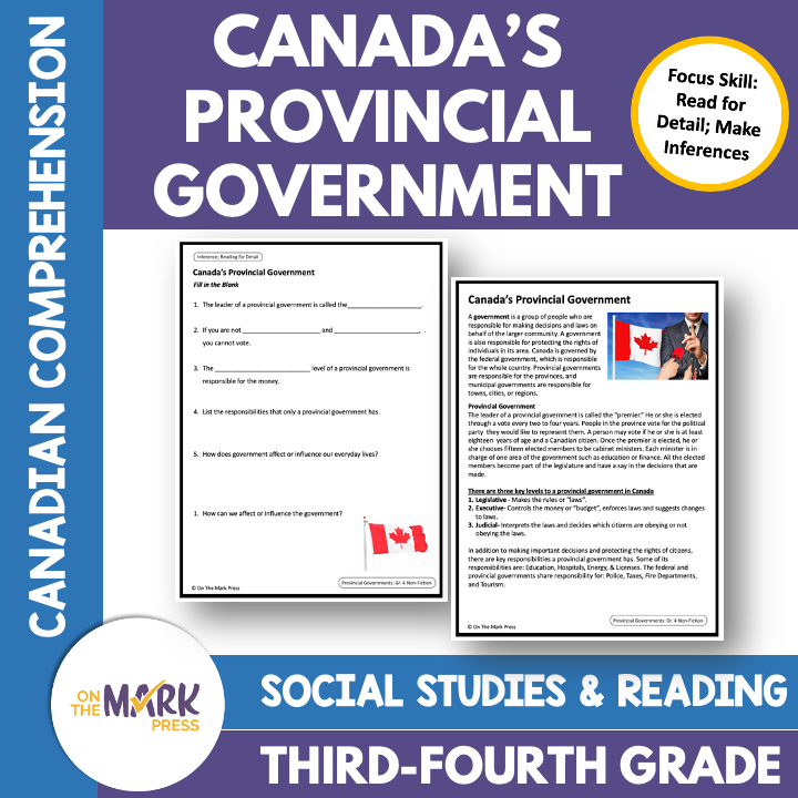 Pioneer Villages, Provincial Government & Elections. Reading Google Bundle Gr. 3-4