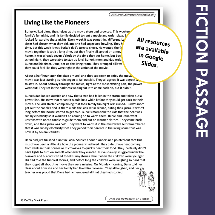 Living Like Pioneers: A CDN Social Studies Reading Lesson Gr. 3-4 Google Slides