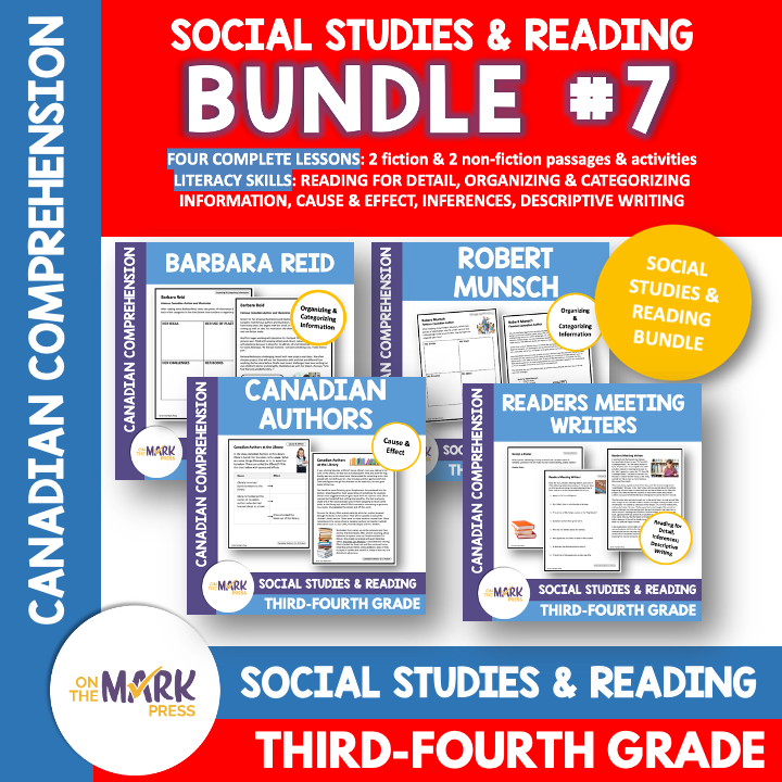 Famous Canadian Authors Reading Bundle Gr. 3-4 Google Slides Distance Learning