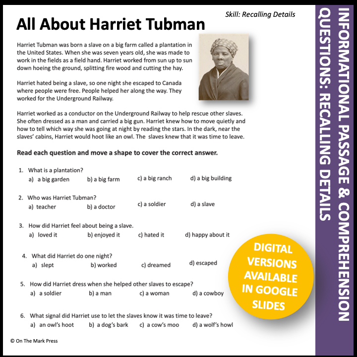 Black History Month Teacher Directed Google Slides & Printables Grades 1-3