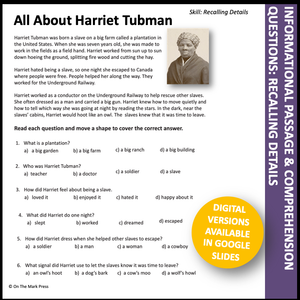 Black History Month Teacher Directed Google Slides & Printables Grades 1-3