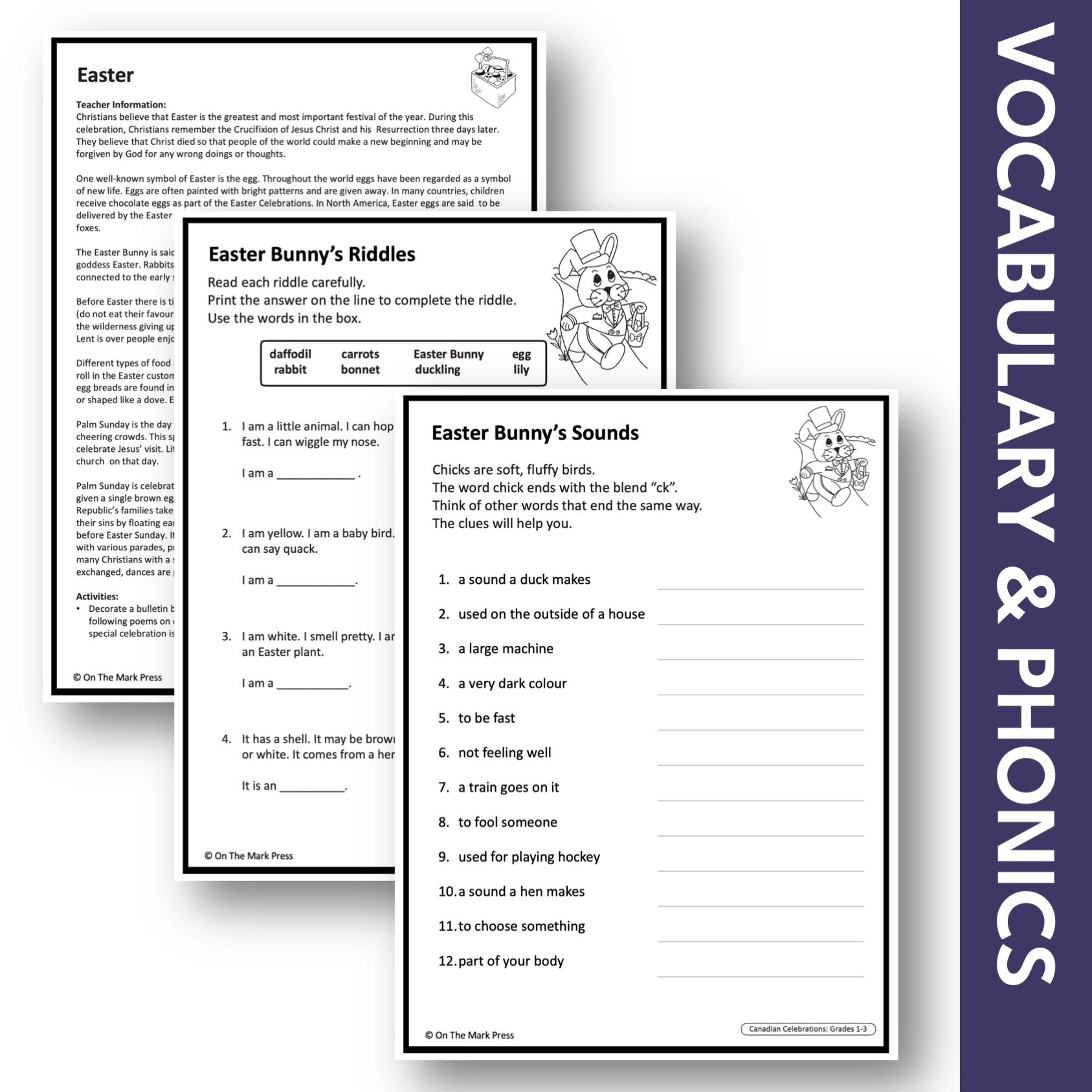 Easter, Grades 1-3 Teacher Directed Lesson & Google Slides & Printables