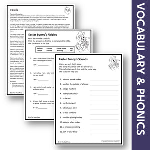 Easter, Grades 1-3 Teacher Directed Lesson & Google Slides & Printables