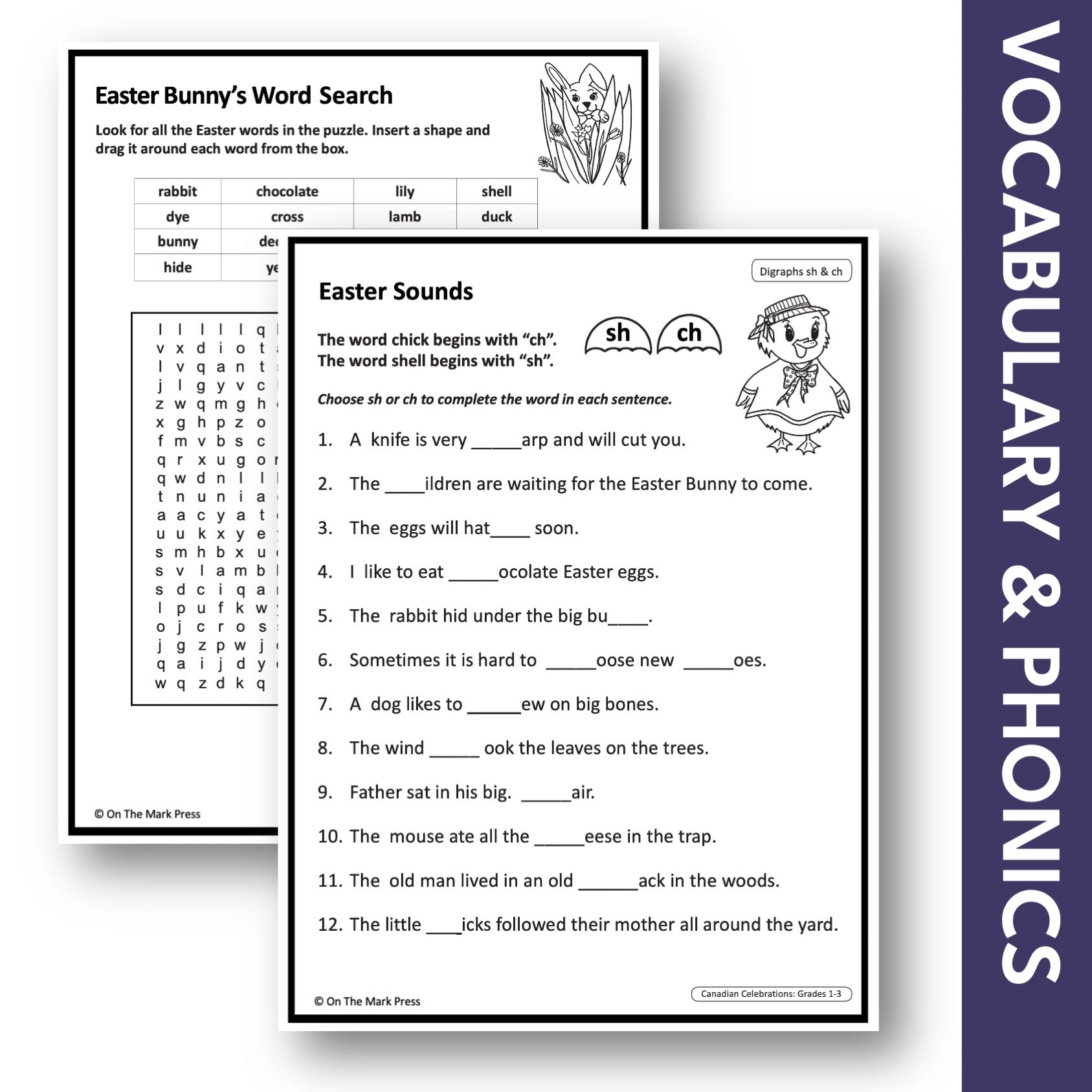 Easter, Grades 1-3 Teacher Directed Lesson & Google Slides & Printables