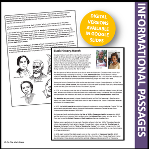 Black History Month Reading/History Lesson Google Slides Grades 4-6