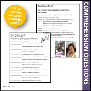 Black History Month Reading/History Lesson Google Slides Grades 4-6