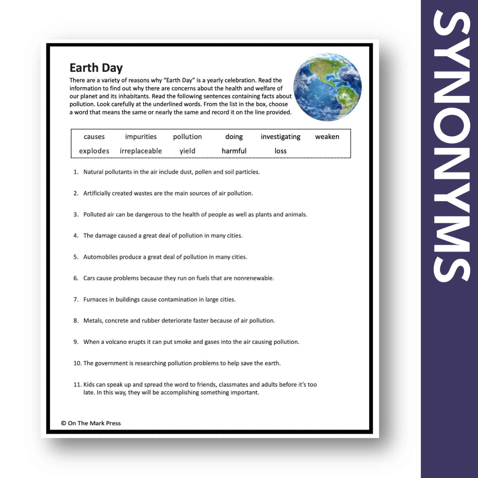 Earth Day Grades 4-6 Google Slides & Printables Lesson