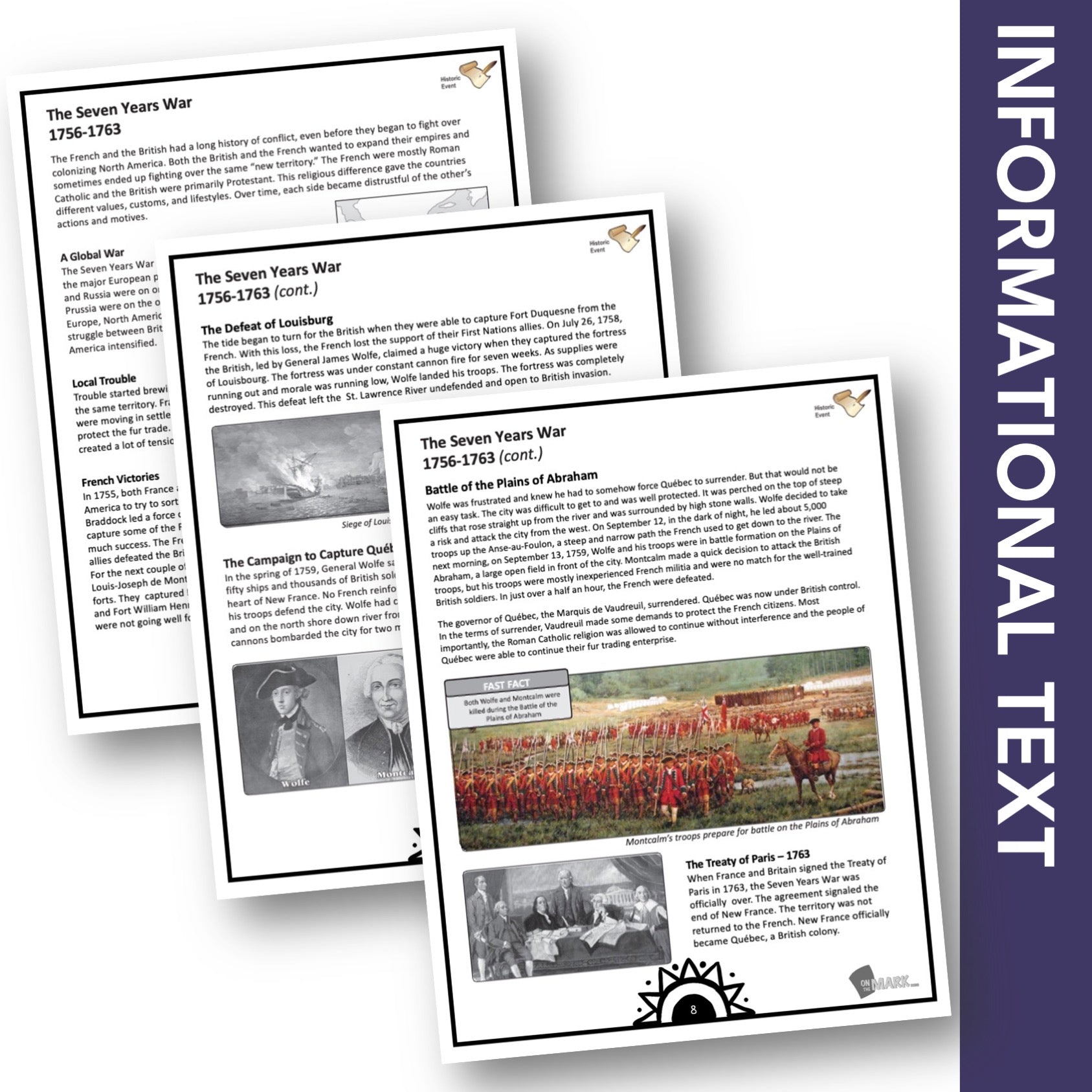 The Seven Years War Grade 7 Google Slides Lesson & Printables