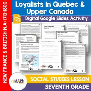 Loyalists Arrive in Quebec & Upper Canada Grade 7 Google Slides Lesson & Printables