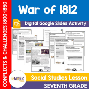 The War of 1812 Grade 7 Google Slides Lesson & Printables
