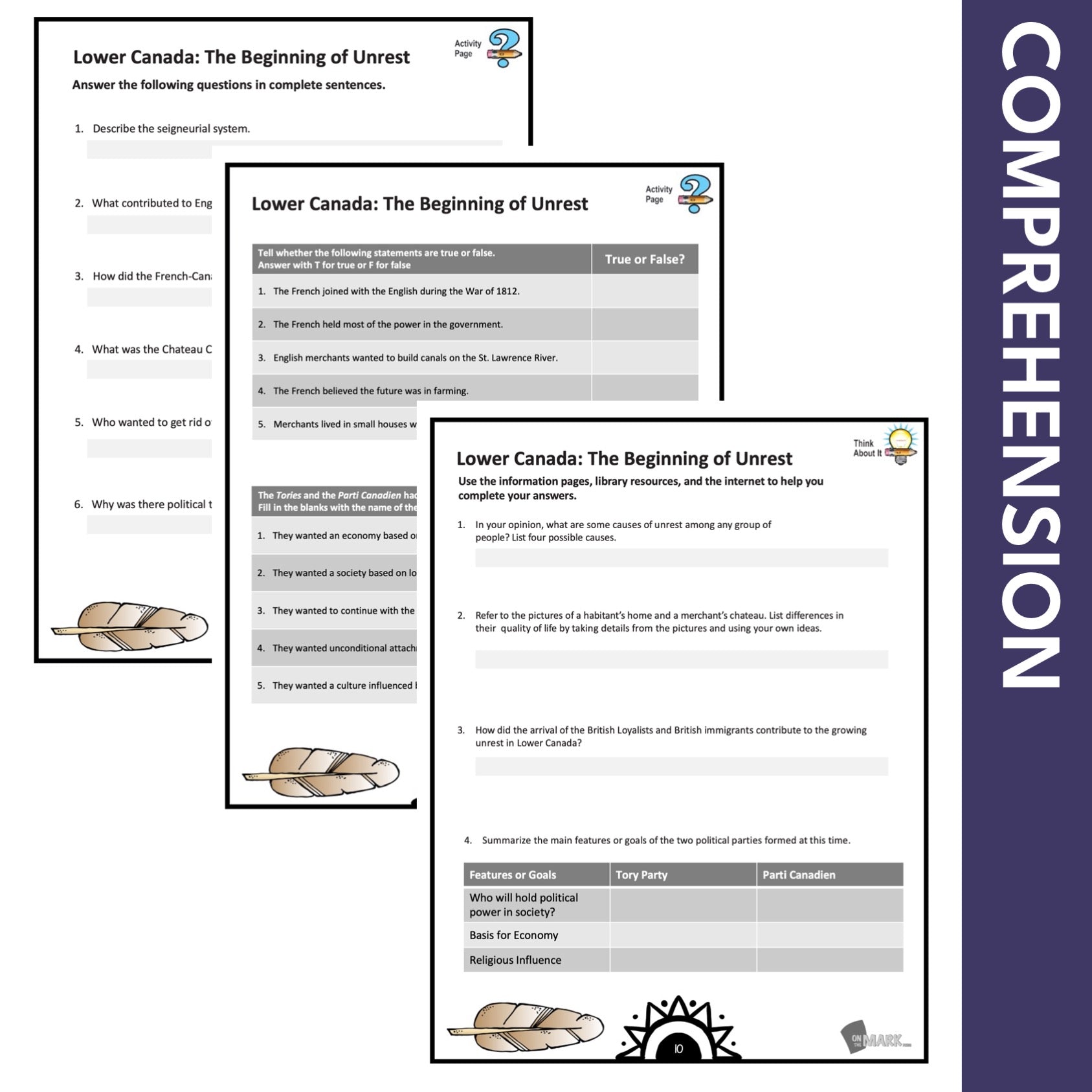 Lower Canada: The Beginning of Unrest Grade 7 Google Slides Lesson & Printables