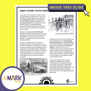 Upper Canada: Unrest Explodes into Rebellion Grade 7 Google Slides Lesson & Printables