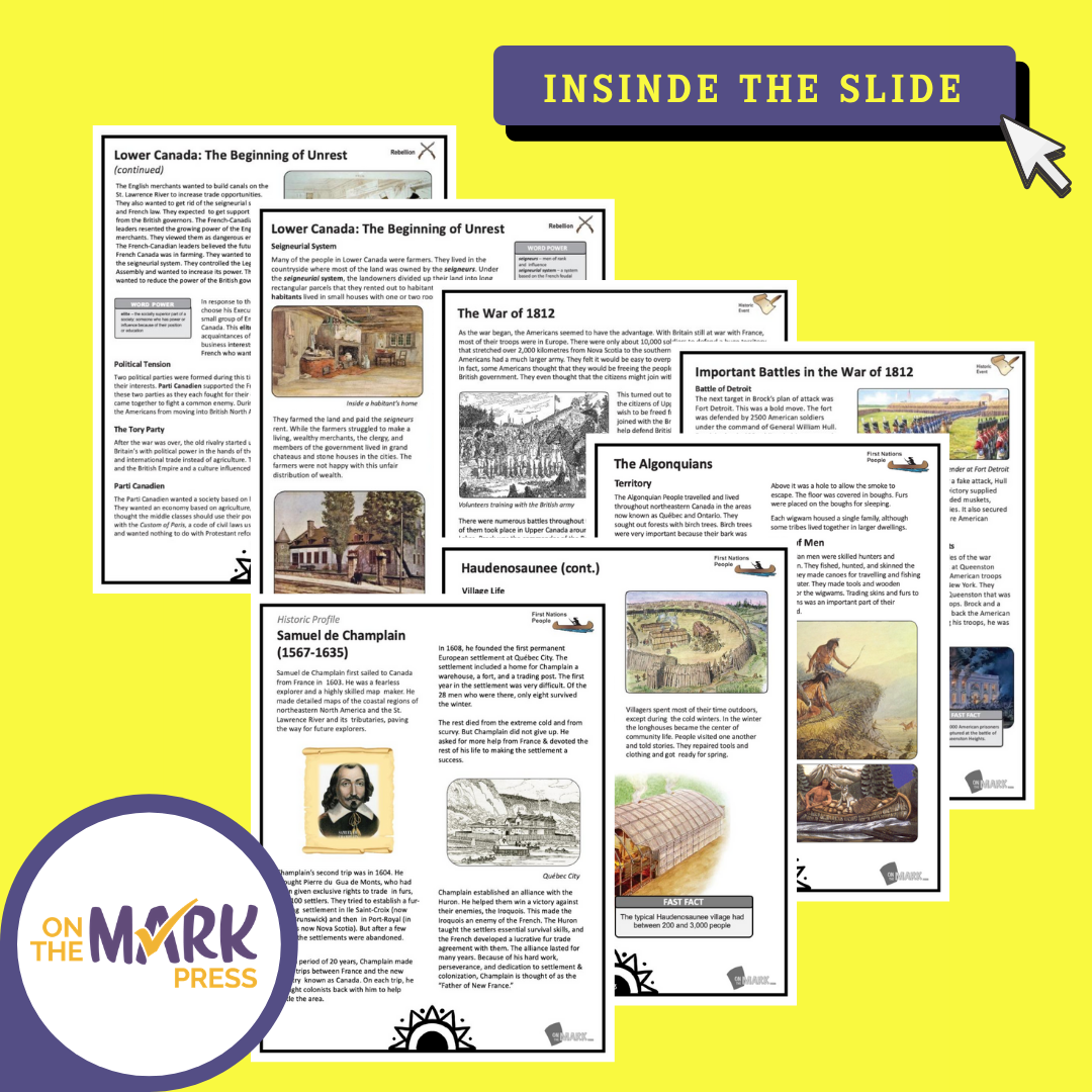 Conflict & Challenges of 1800-1850, 12 Lesson Google Slides & Printables Bundle Grade 7