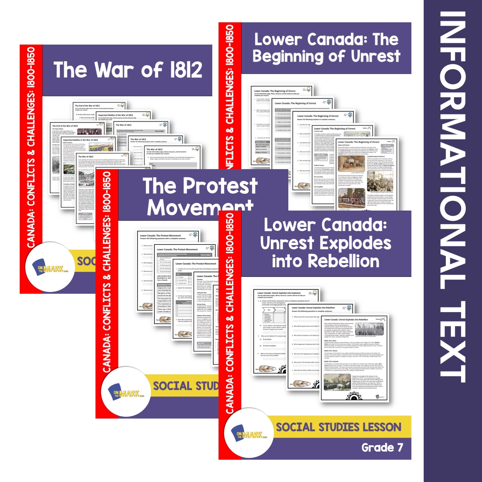 Conflict & Challenges of 1800-1850, 12 Lesson Google Slides & Printables Bundle Grade 7