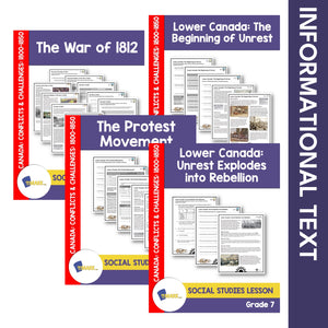Conflict & Challenges of 1800-1850, 12 Lesson Google Slides & Printables Bundle Grade 7