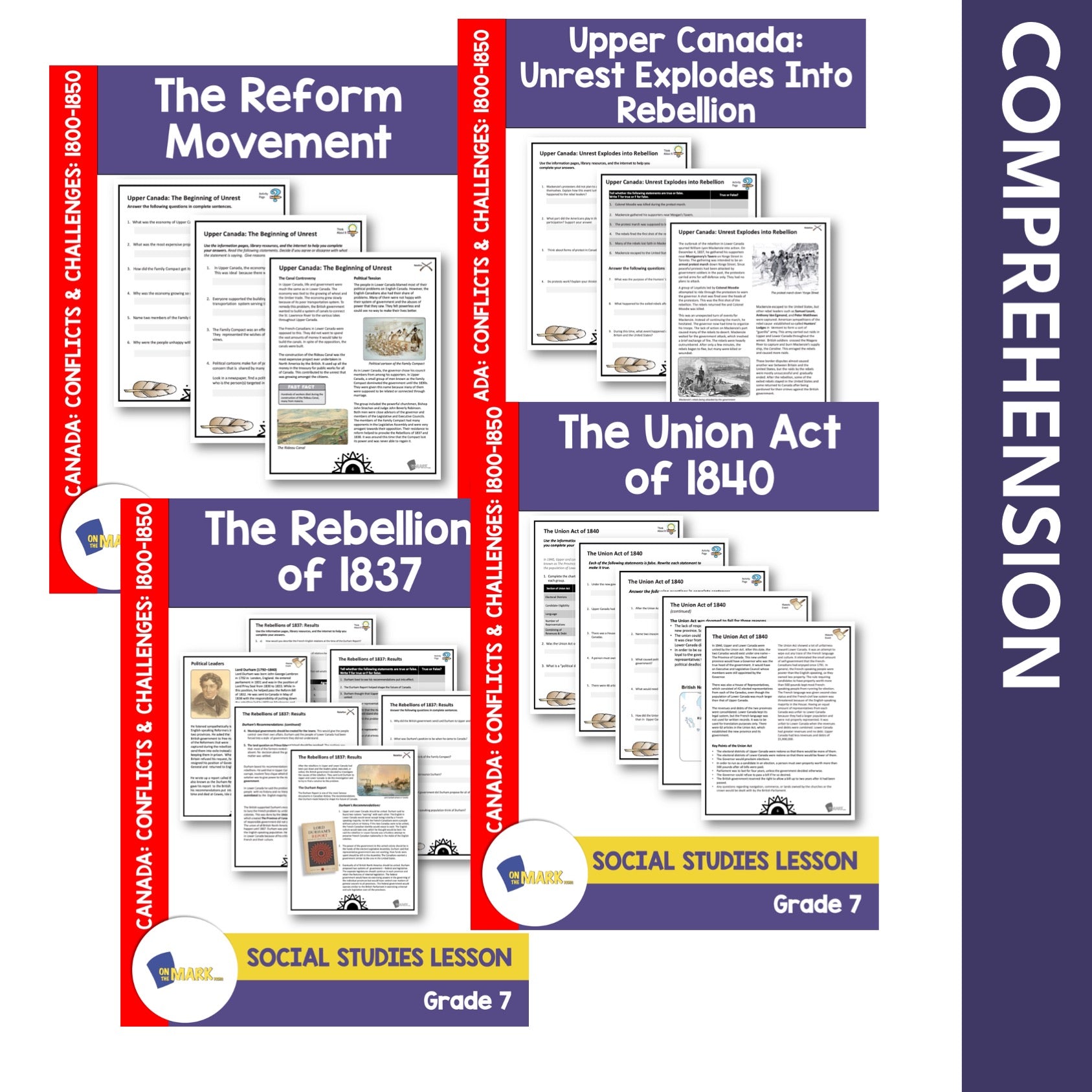 Conflict & Challenges of 1800-1850, 12 Lesson Google Slides & Printables Bundle Grade 7