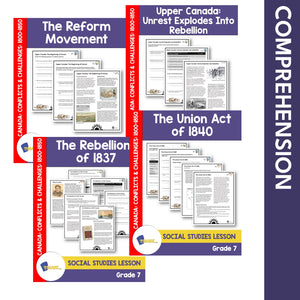 Conflict & Challenges of 1800-1850, 12 Lesson Google Slides & Printables Bundle Grade 7