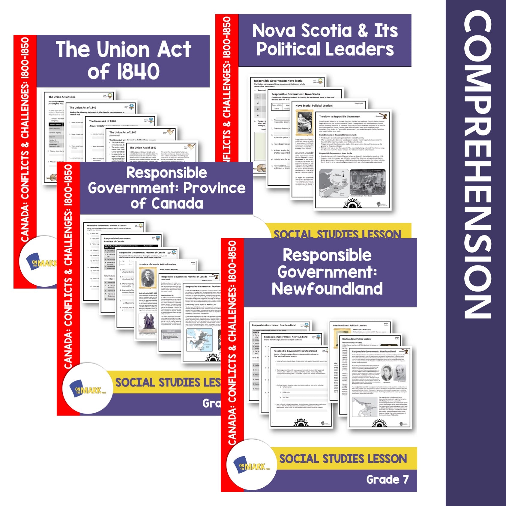 Conflict & Challenges of 1800-1850, 12 Lesson Google Slides & Printables Bundle Grade 7