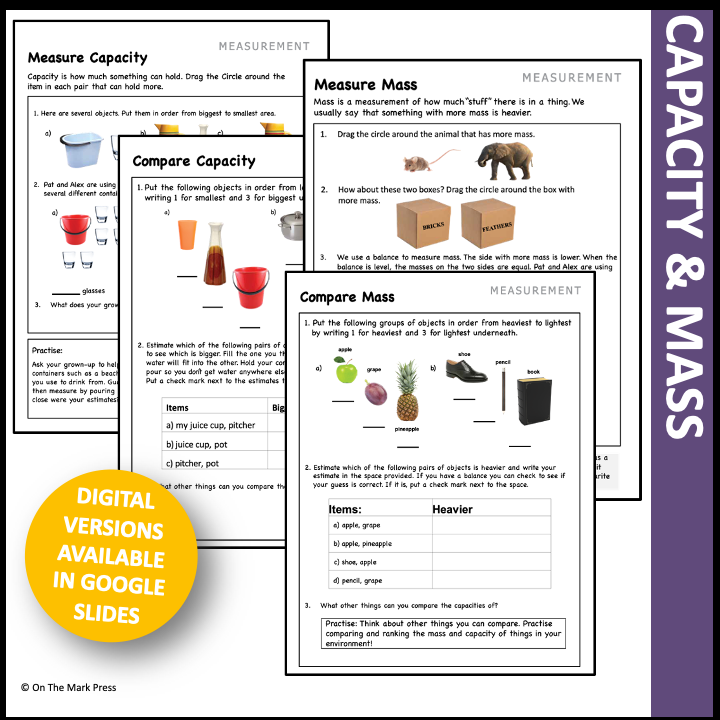 Canadian Measurement Grade 1 Google Slides & Printables
