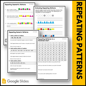 Canadian Patterning Grade 1 Google Slides & Printables