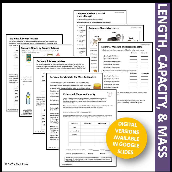 Canadian Measurement Grade 3 Google Slides & Printables
