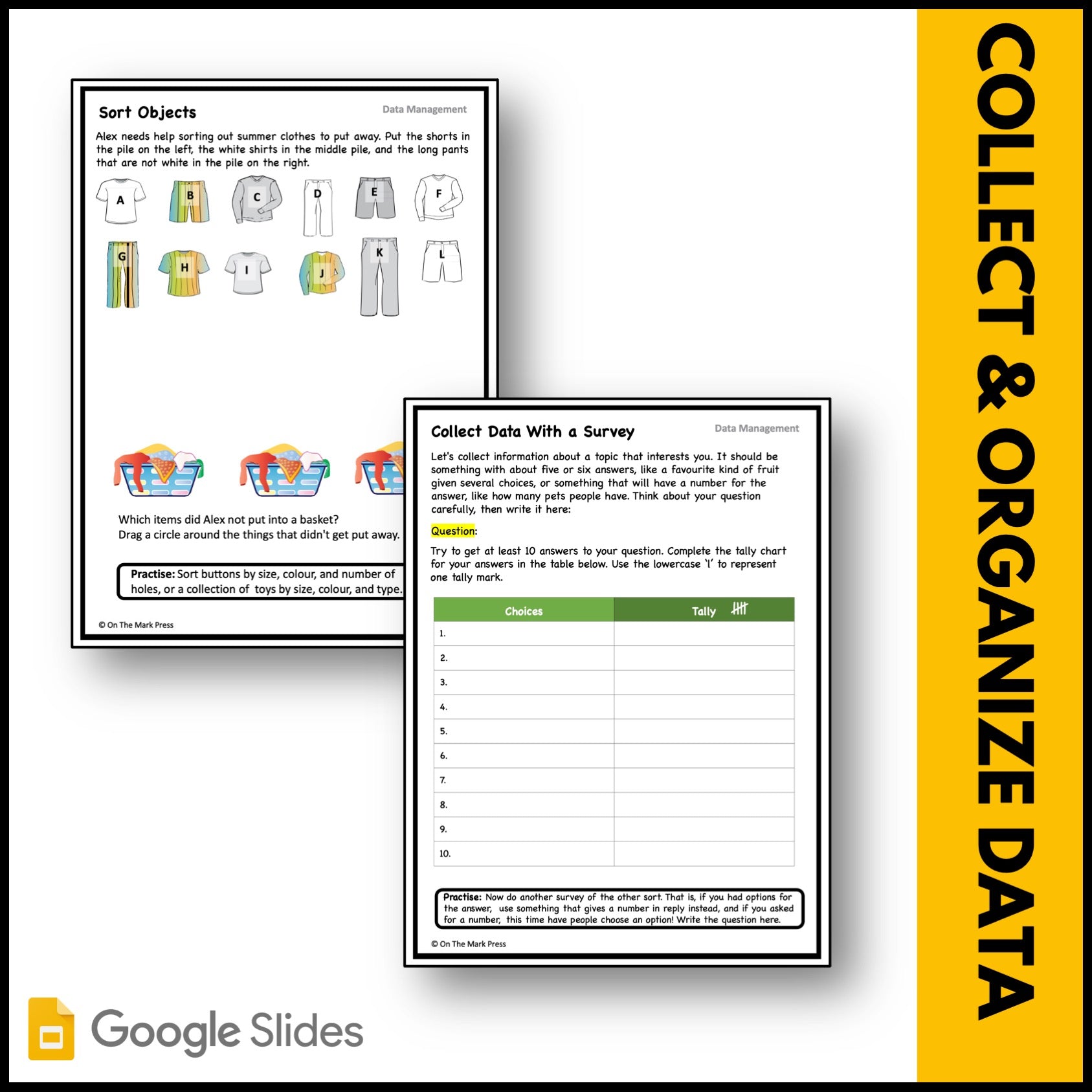 Canadian Data Management Grade 3 Google Slides & Printables