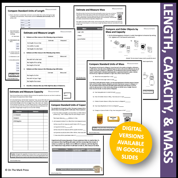 Canadian Measurement Grade 4 Google Slides & Printables