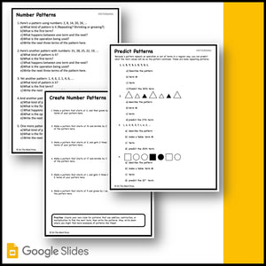 Canadian Patterning Grade 4 Google Slides & Printables