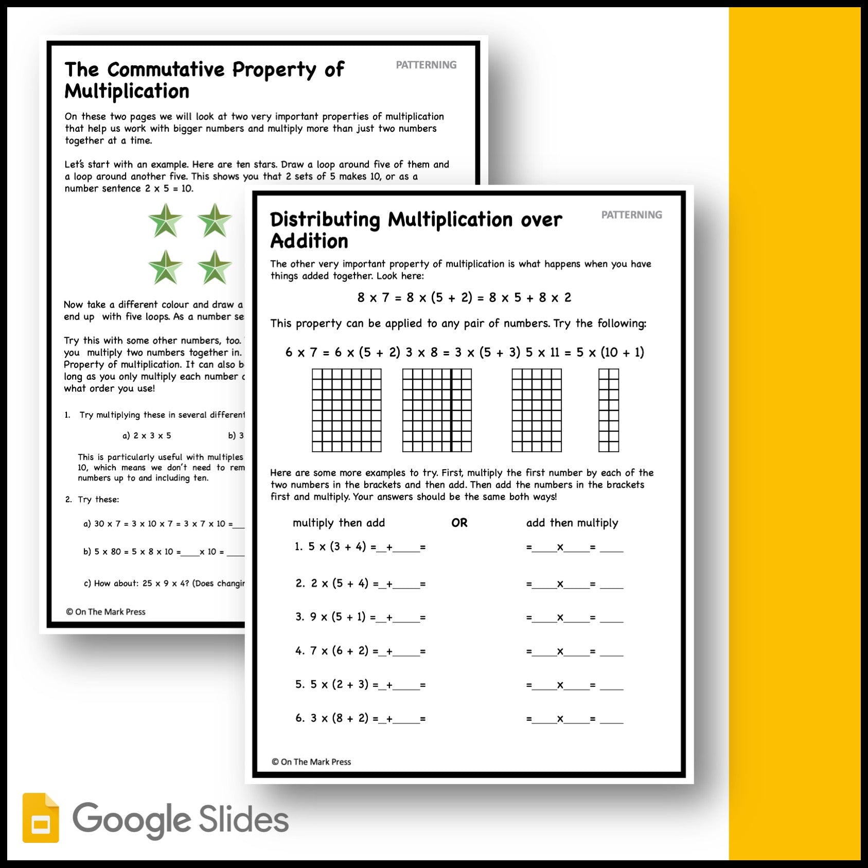 Canadian Patterning Grade 4 Google Slides & Printables