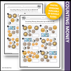 Counting Canadian Money Amounts Up to $10.00 Grade 3 Google Slides & Printables