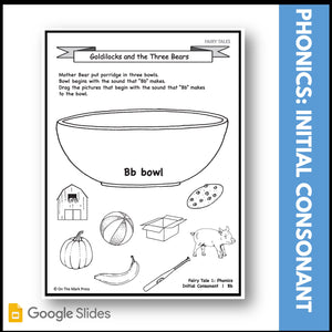 Goldilocks and the Three Bears Gr. 1-3 Google Slides & Printables